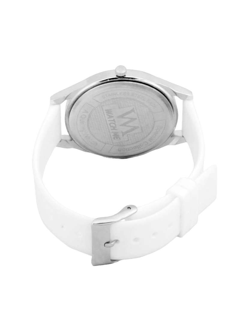 watch me white round dial silicone strap analog watch - 13604784 - Standard Image - 2