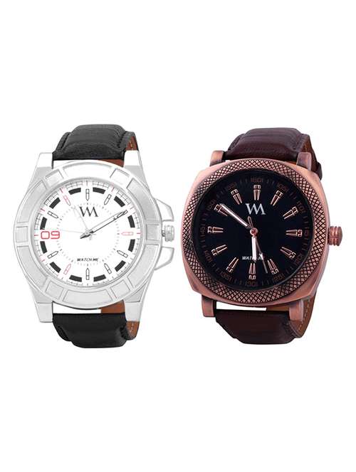 watch me round dial analog watch combo - 13604845 -  Standard Image - 0