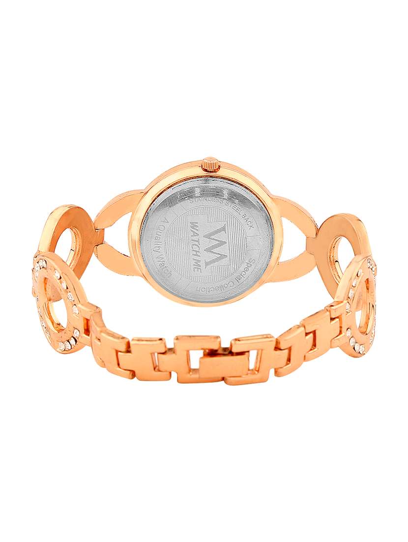 watch me white dial rose gold metal watch for women and girls wmal-146 - 13604919 - Standard Image - 2