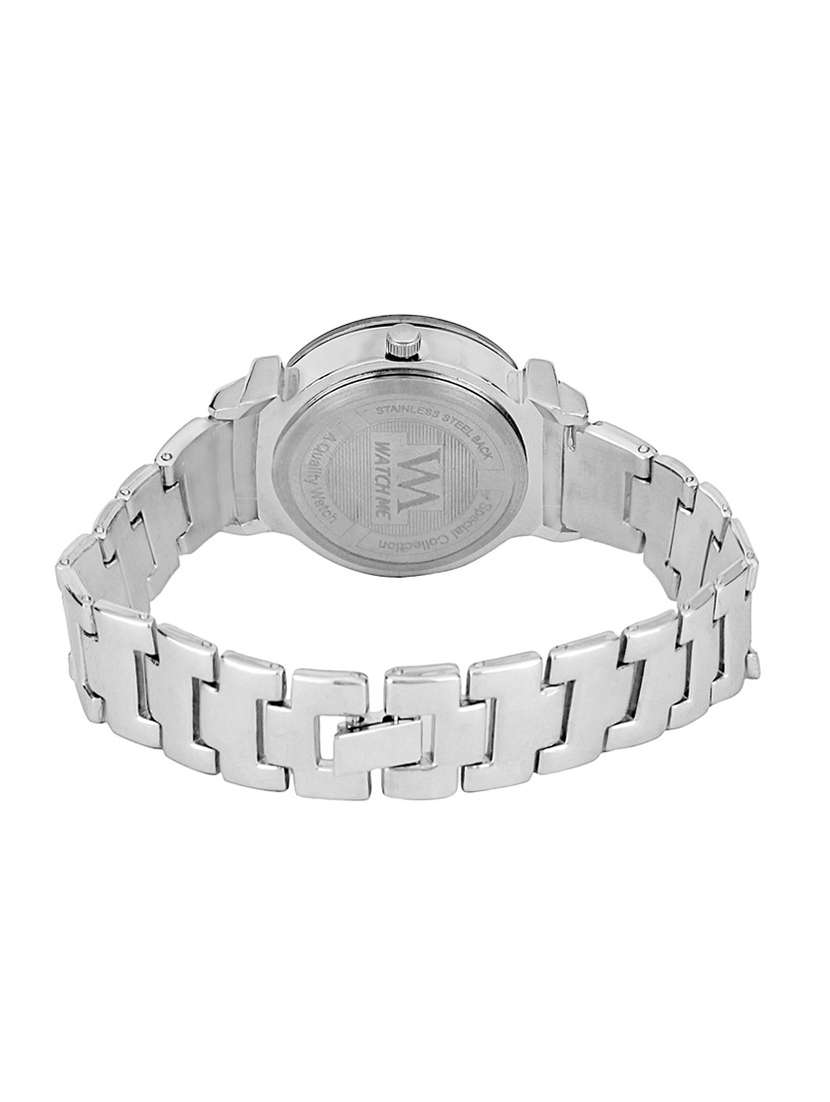 watch me black dial silver metal watch for women and girls wmal-196 - 13604923 - Standard Image - 2