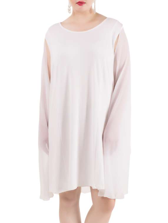 cape sleeved plus dress