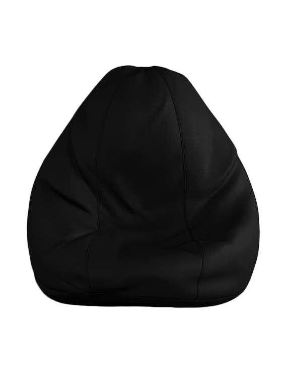 solid pattern leatherette bean bag without beans black
