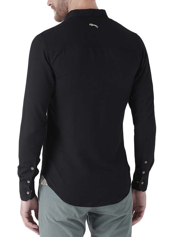 black cotton casual shirt - 13650111 - Standard Image - 2