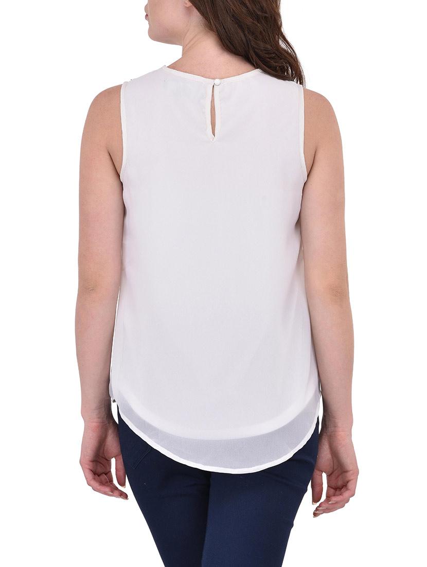 women's straight round neck top - 13650271 - Standard Image - 2