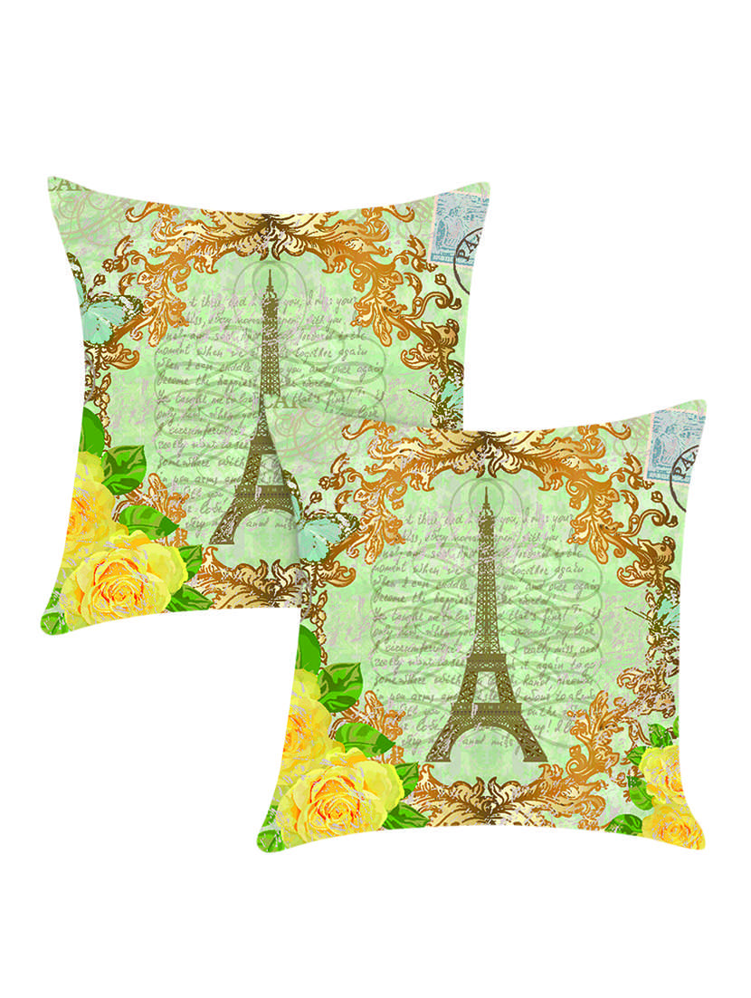 ambbi collection digitally printed polyester set of 2 cushion cover