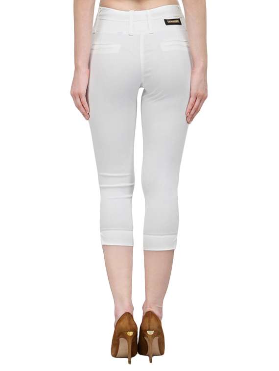 white cotton capri - 13656891 - Standard Image - 2