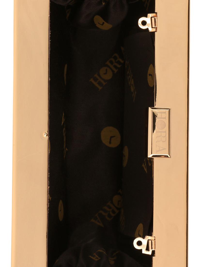 gold leatherette box clutch - 13656935 - Standard Image - 2