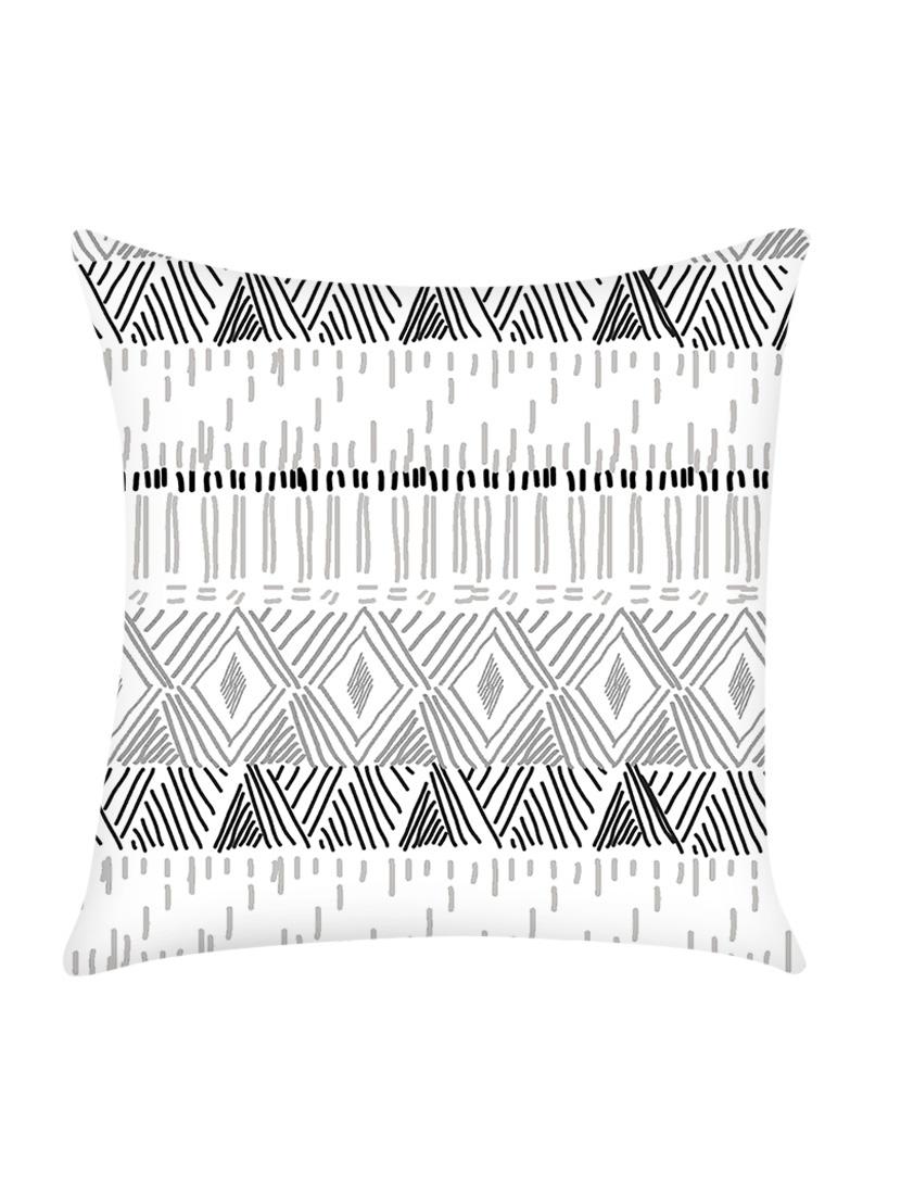white digitally printed satin cushion cover - 13662536 - Zoom Image - 0