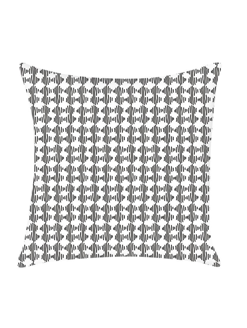 black digitally printed satin cushion cover - 13662548 -  Zoom Image - 0