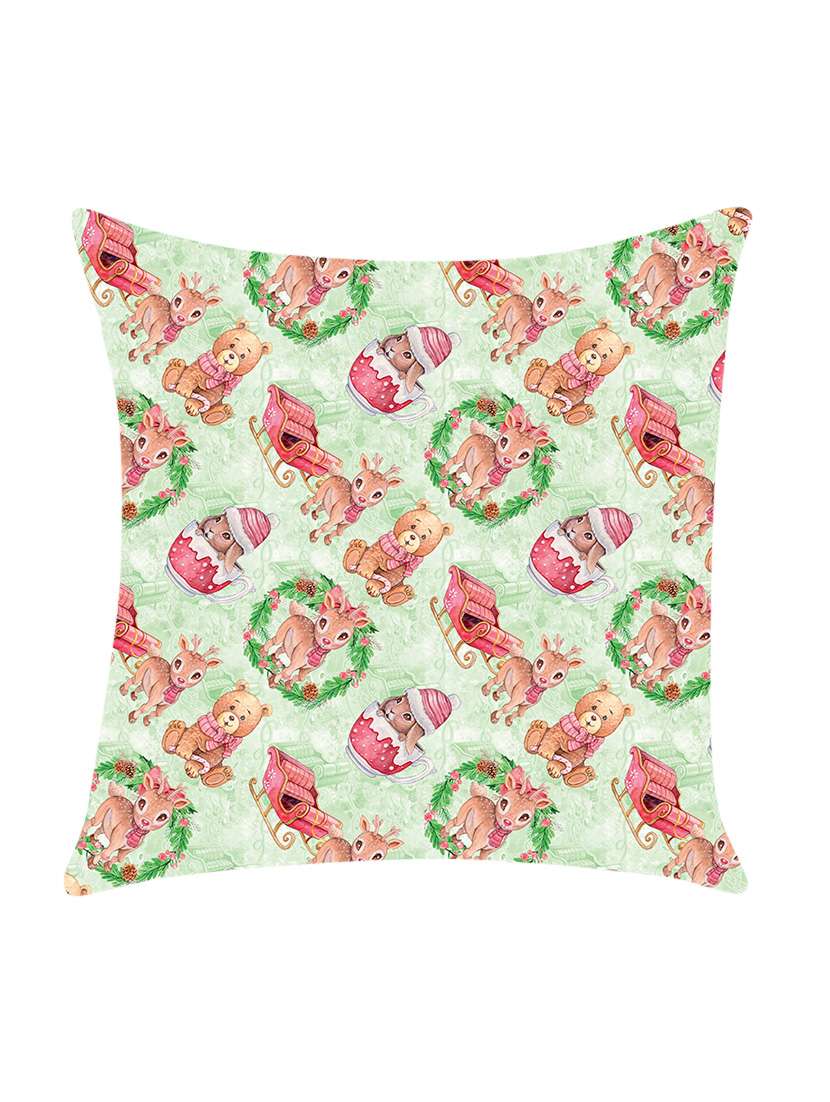 digitally printed cushion cover with bear design