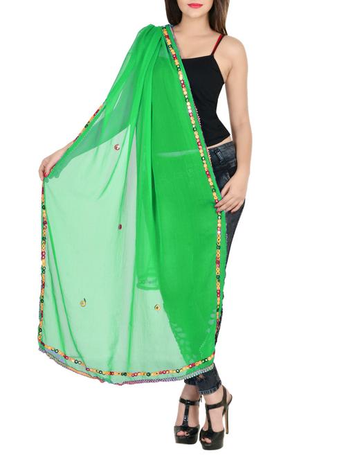 green chiffon dupatta - 13666930 - Standard Image - 0