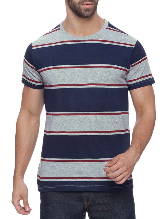 grey cotton striped t-shirt