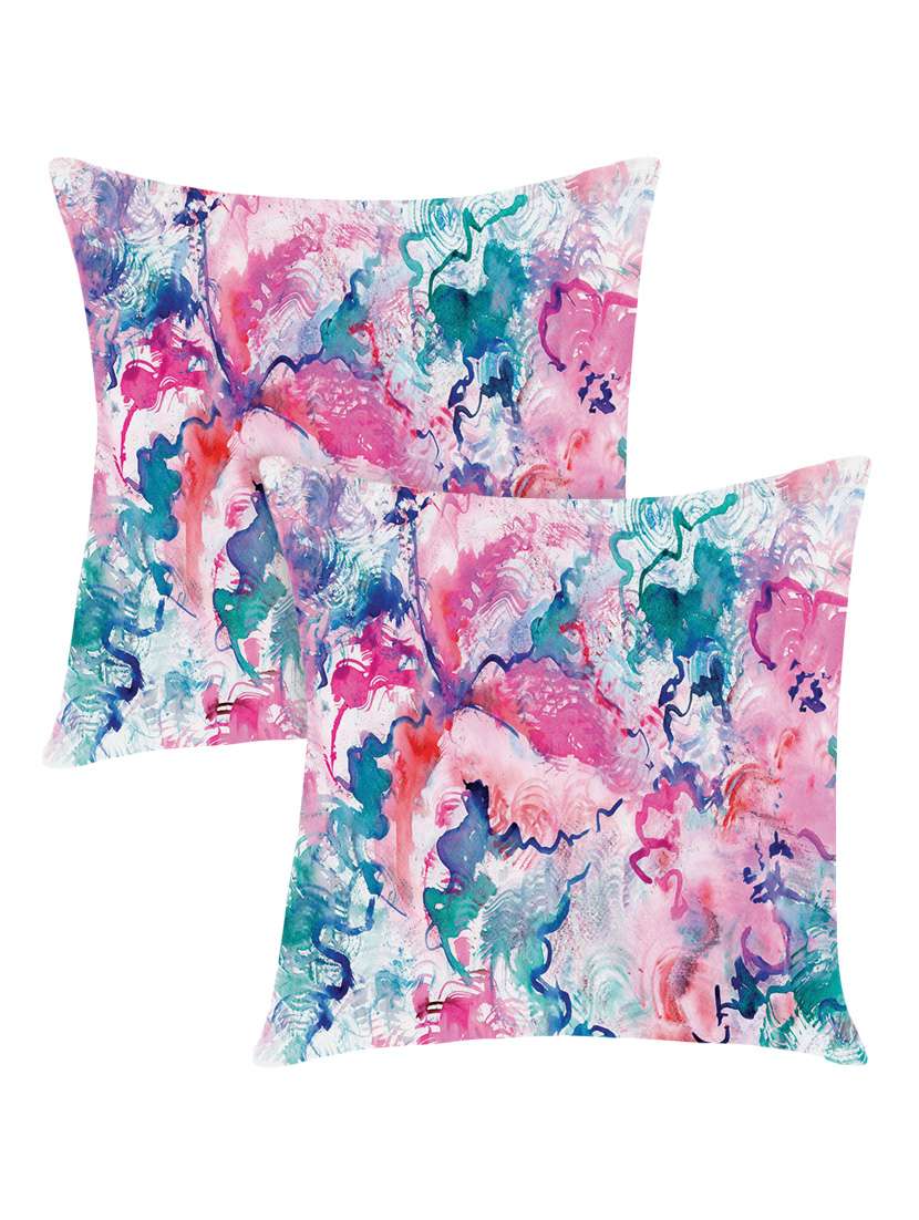 digitally printed cushion cover with marble design set of two