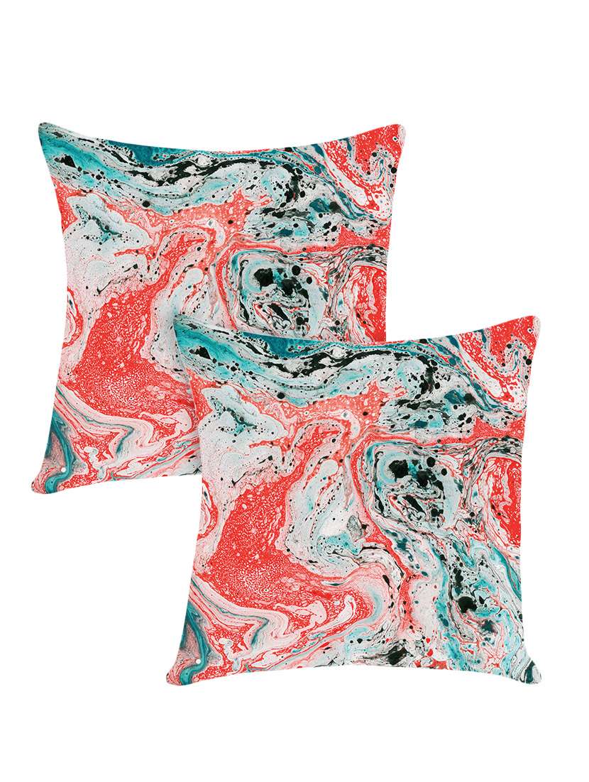 digitally printed cushion cover with marble design set of two