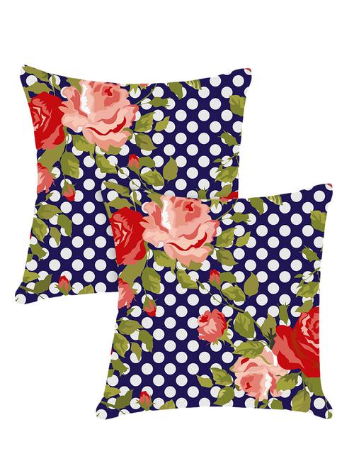 digitally printed cushion cover with floral and dots design set of two - 13667863 -  Standard Image - 0