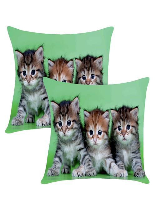 digitally printed cushion cover with three cats design set of two - 13667867 -  Standard Image - 0