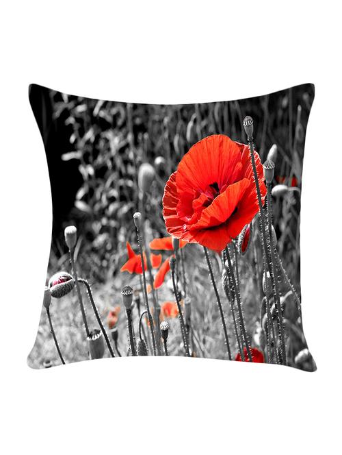 digitally printed cushion cover with floral and dots design - 13667868 - Standard Image - 0