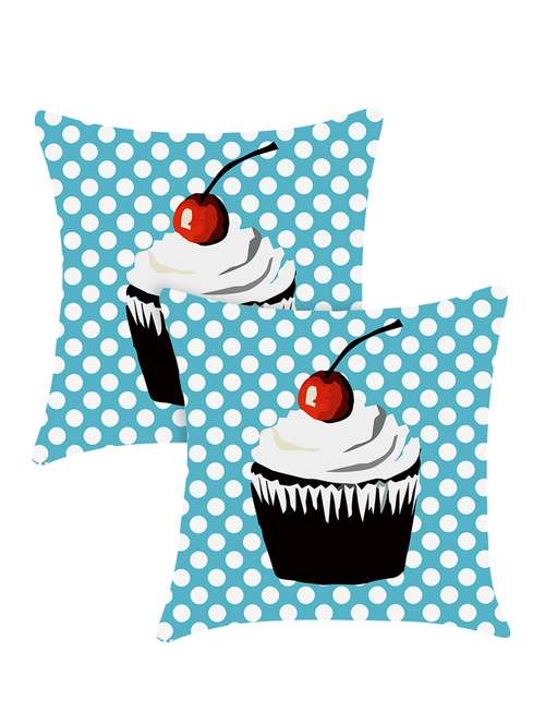 digitally printed cushion cover with ice-cream and dotsdesign set of two - 13667871 -  Standard Image - 0