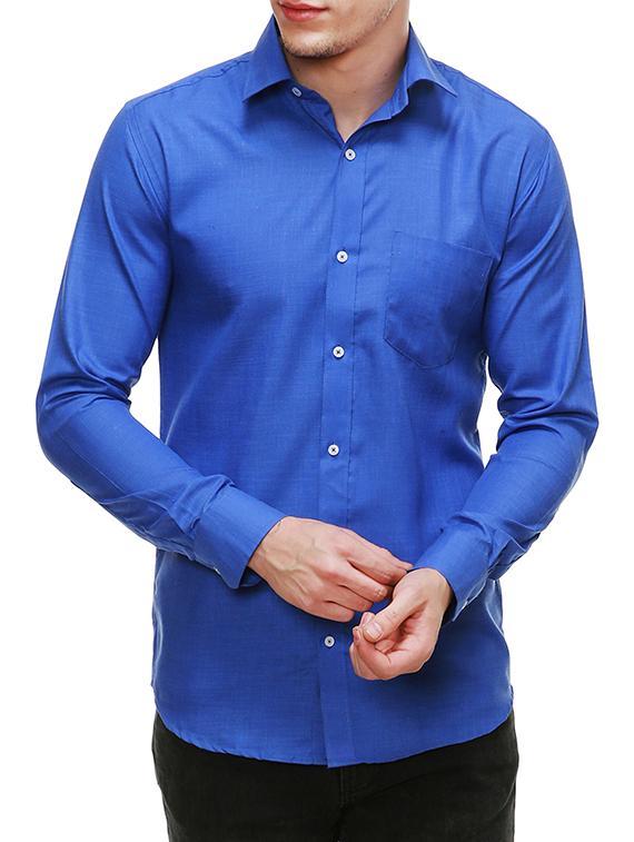 blue solid casual shirt 