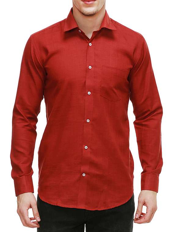 red cotton casual shirt