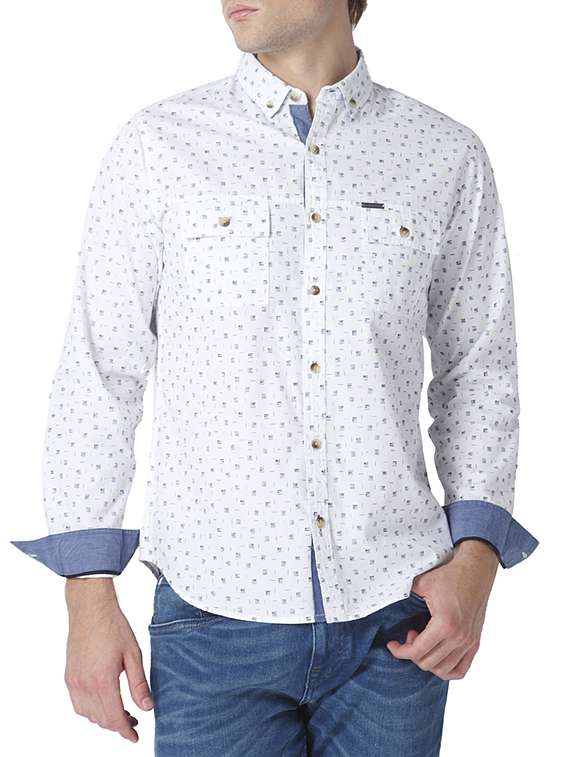 white cotton casual shirt