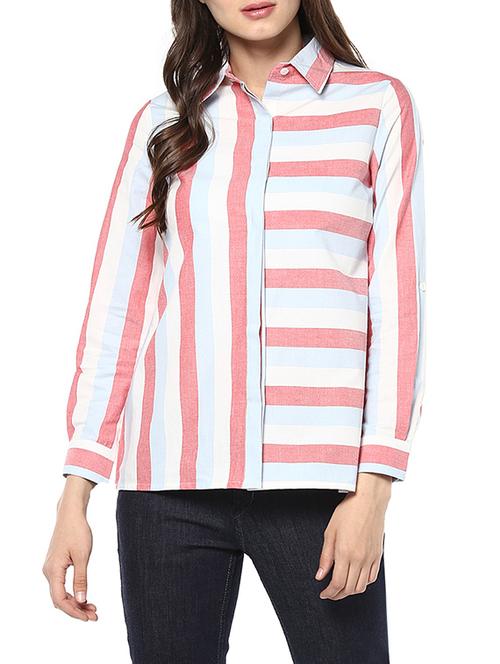 white striped cotton shirt - 13671617 - Standard Image - 0