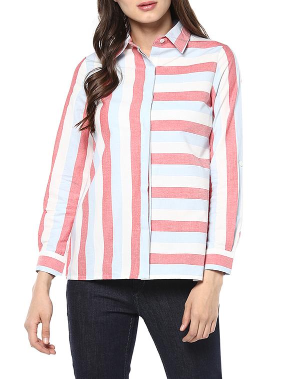 white striped cotton shirt - 13671617 - Zoom Image - 0