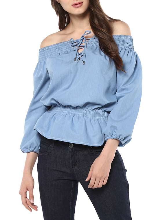 women's peplum off shoulder top
