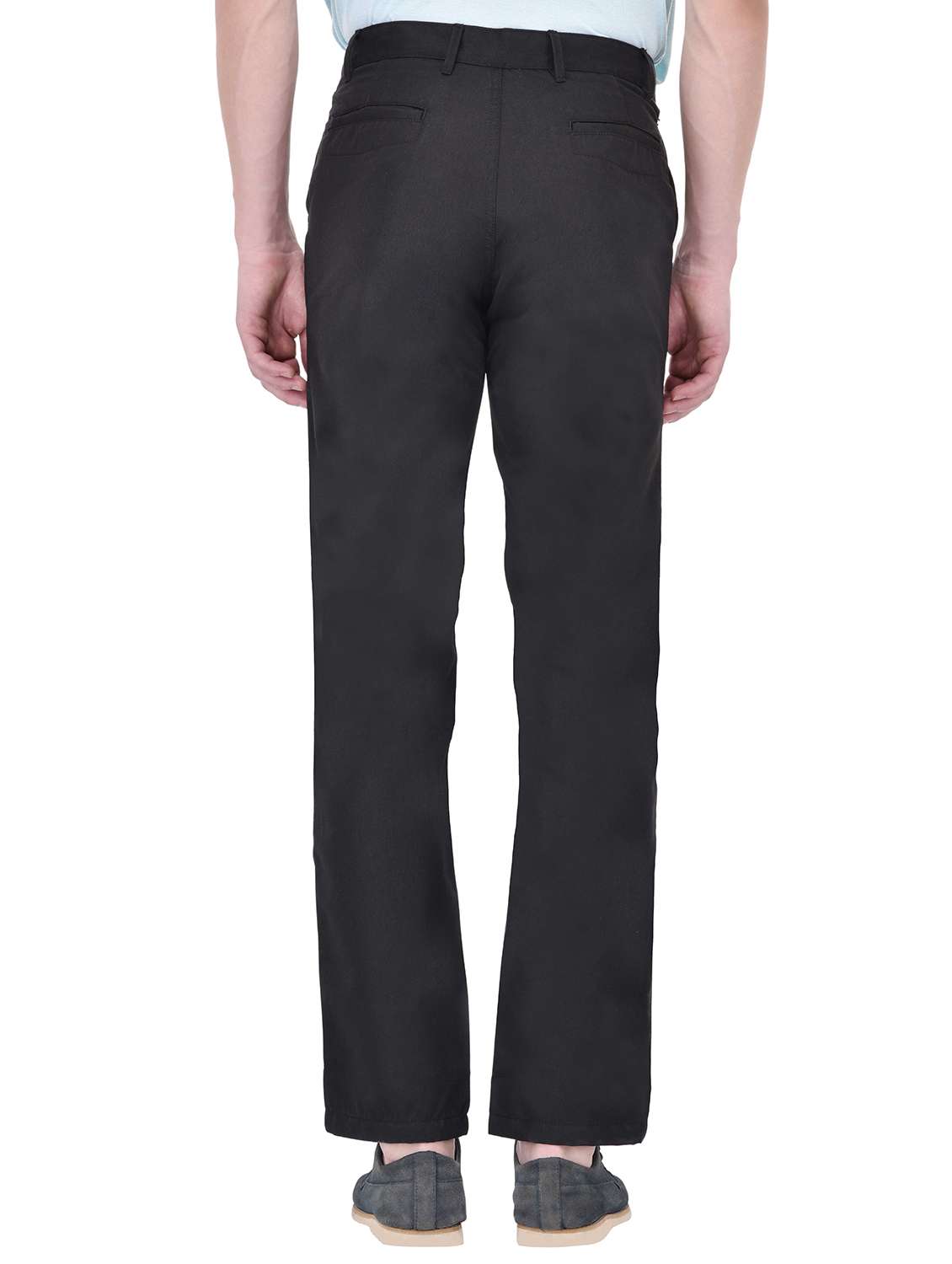 black cotton chinos casual trousers - 13672044 - Standard Image - 2