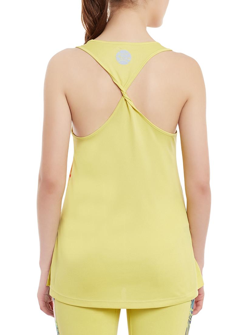 yellow printed racer back top - 13672257 - Standard Image - 2
