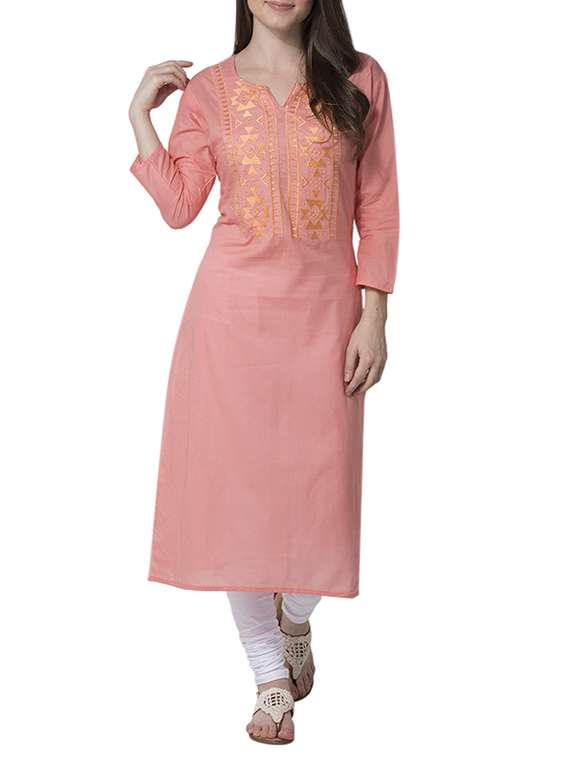 straight embroidered kurta