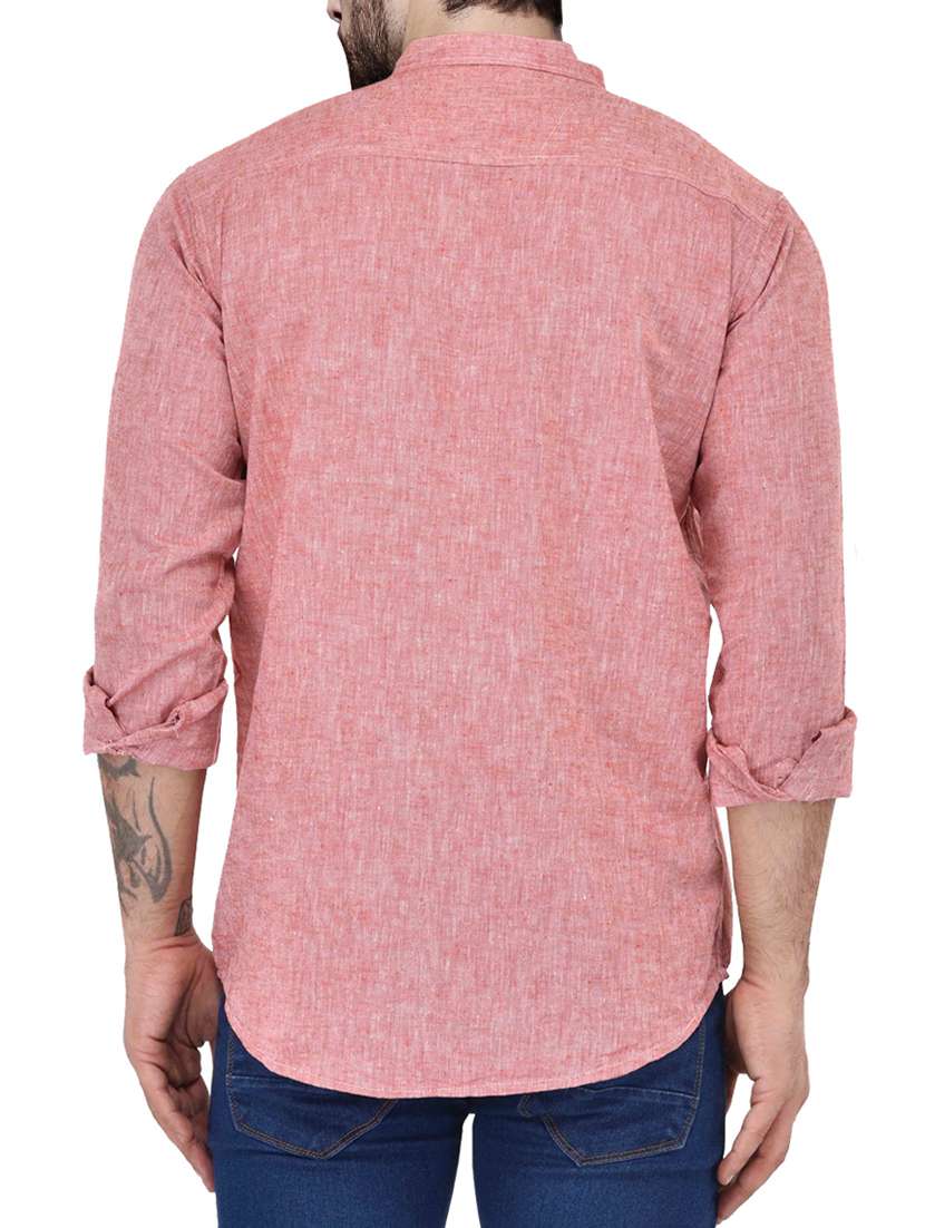 pink melange cotton kurta - 13672461 - Standard Image - 2
