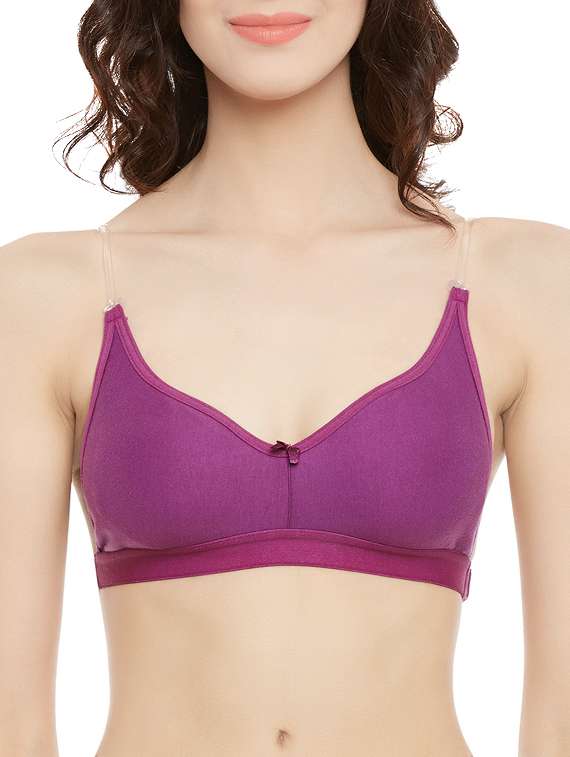 purple cotton backless bra