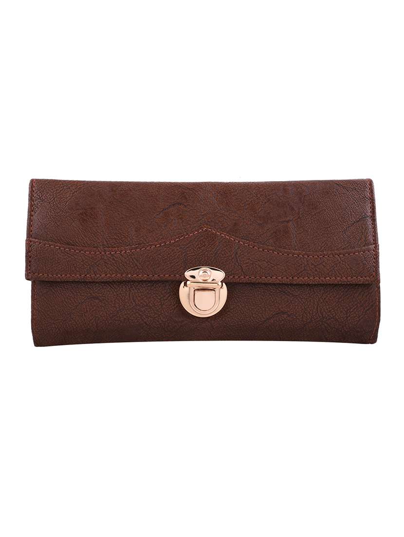 brown leatherette regular clutch