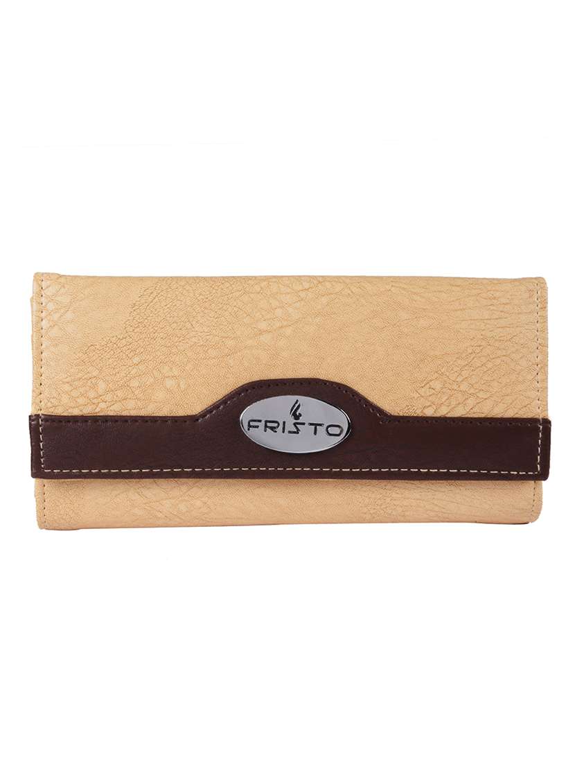 beige leatherette regular clutch