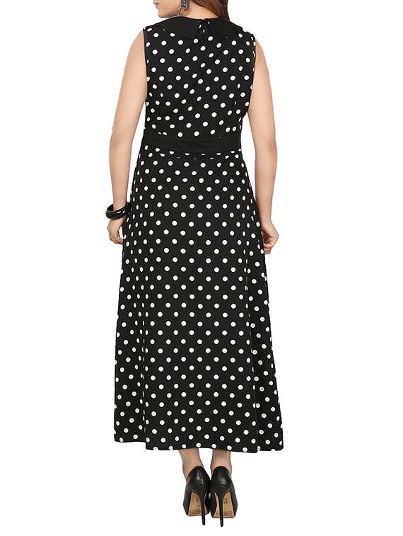 Polka dot sleeveless maxi dress - 13680767 -  Standard Image - 2