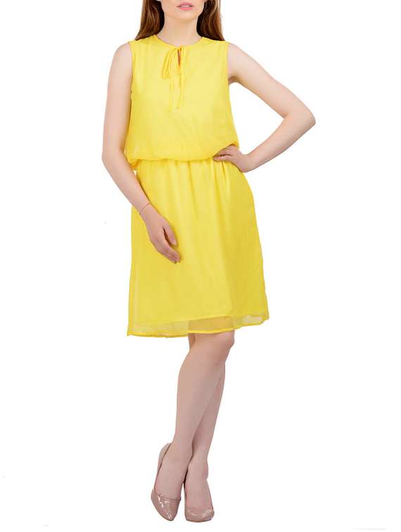 women's fit & flare solid dress