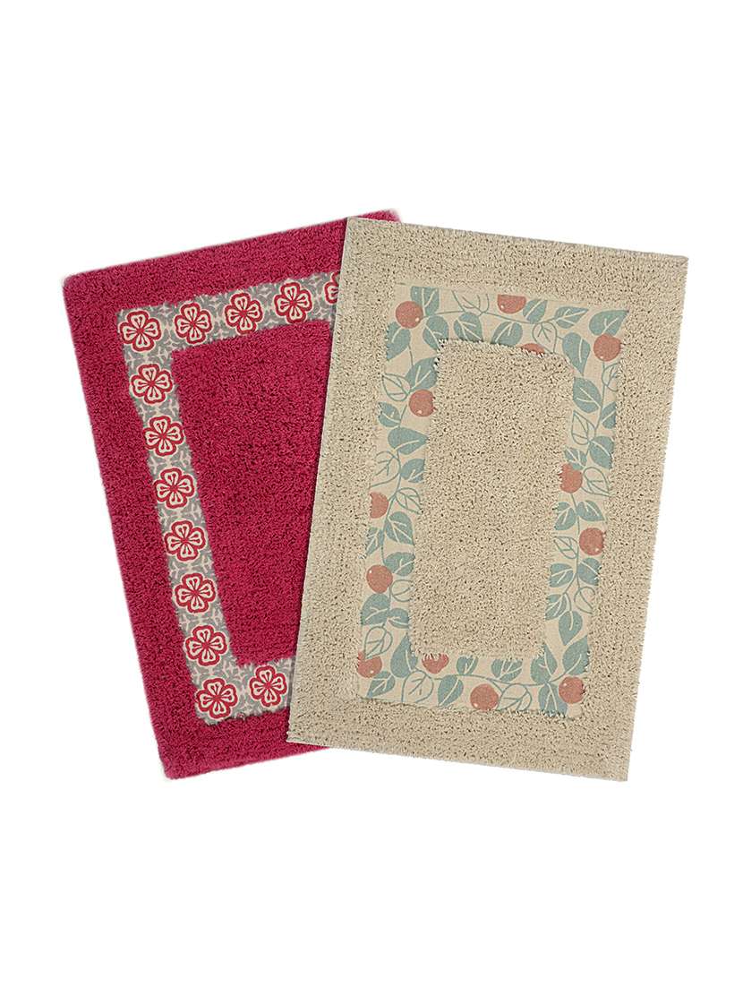 saral home soft cotton set of 2 bathmat