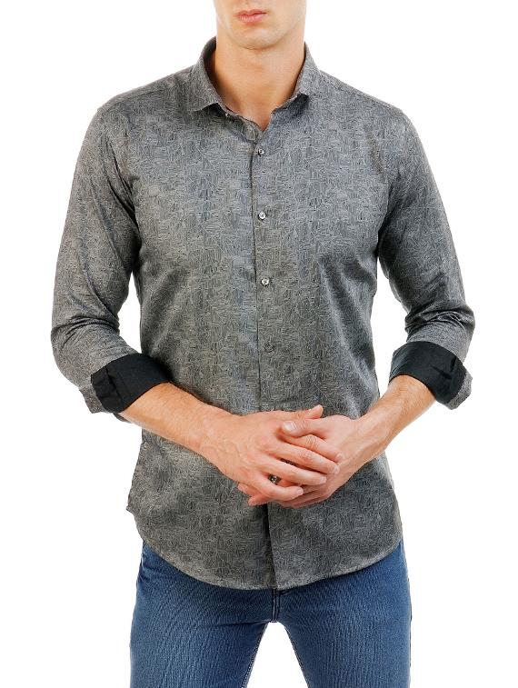 grey cotton casual shirt