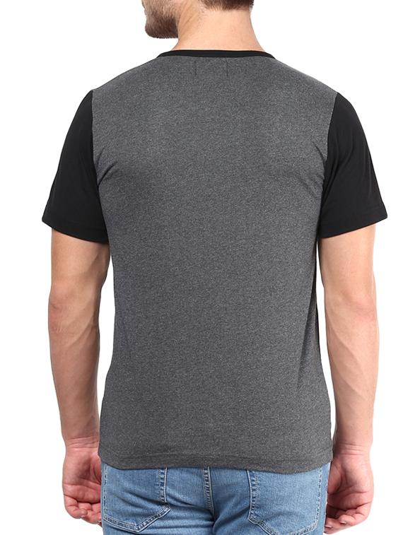 grey cotton colour block tshirt - 13691531 - Standard Image - 2