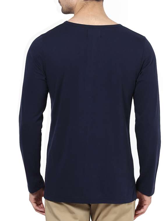 navy blue solid t-shirt - 13691534 - Standard Image - 2