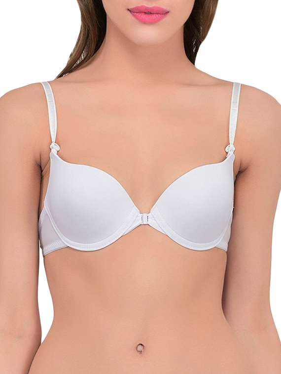 white cotton push up bra