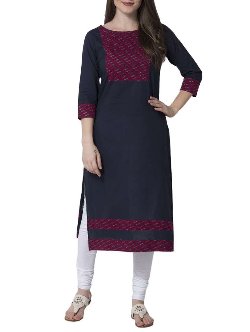 straight printed kurta