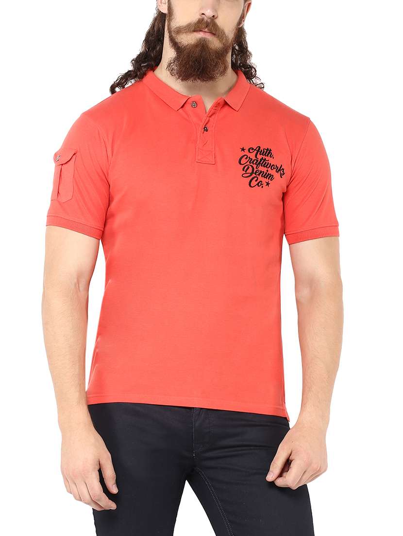 orange cotton t-shirt