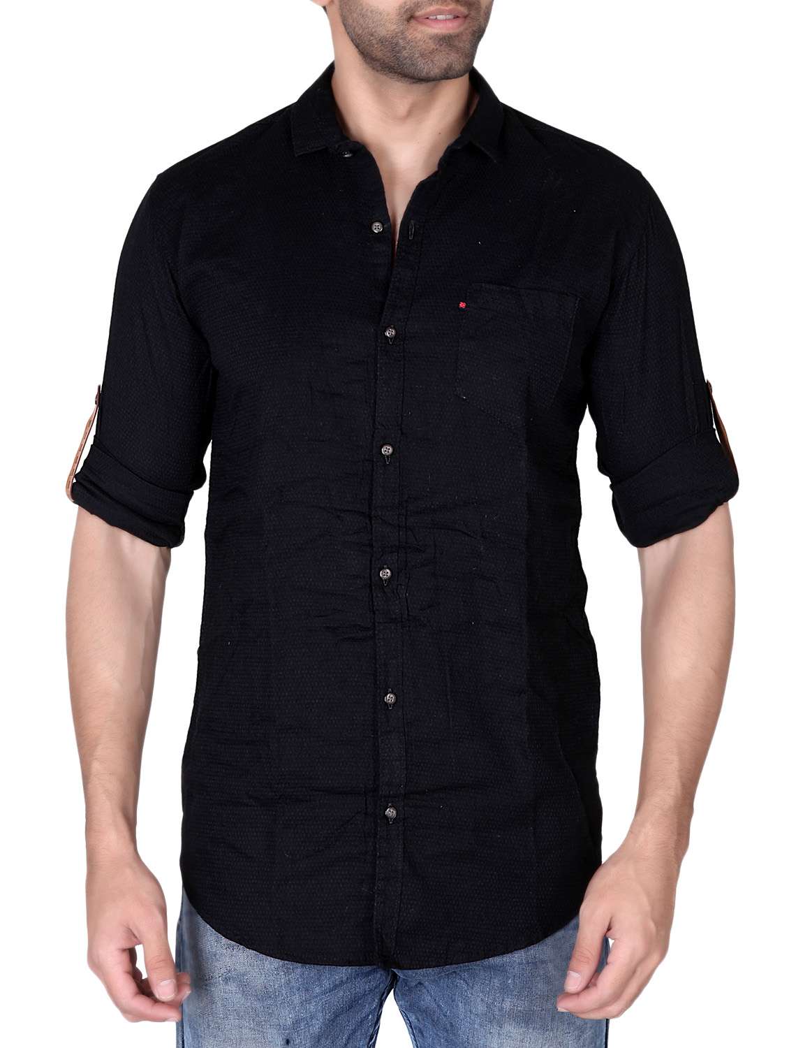 black cotton casual shirt