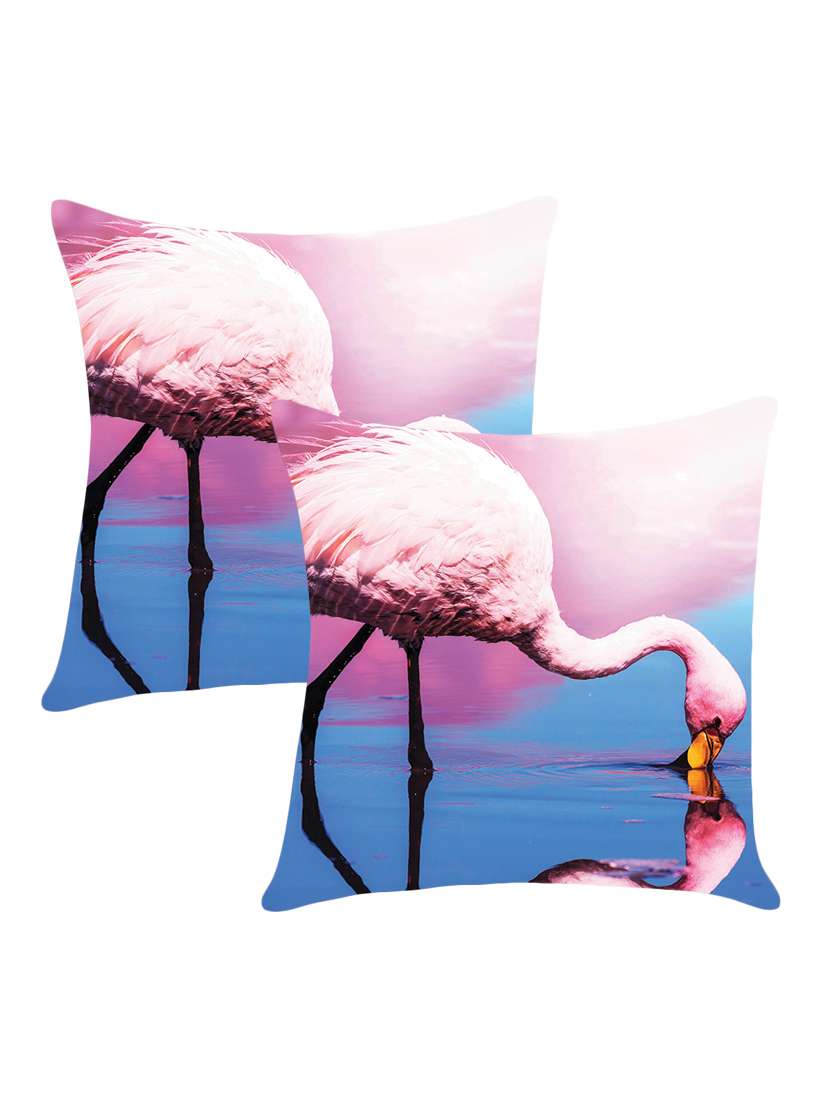 digitally printed cushion cover with swam in water set of two