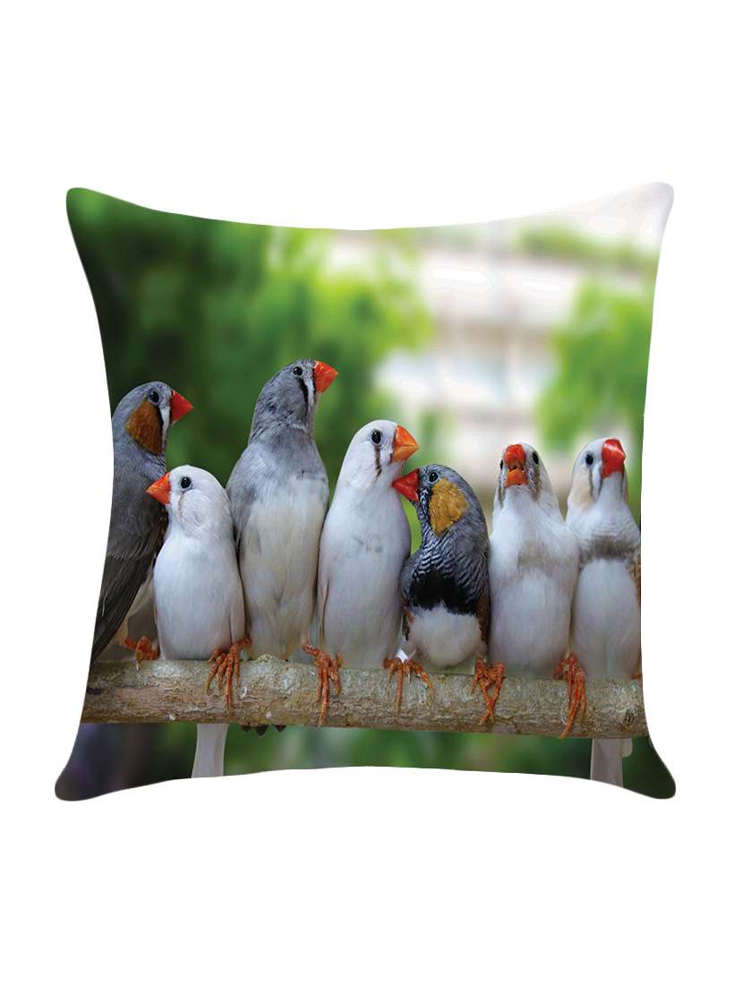digitally printed cushion cover with parrot design
