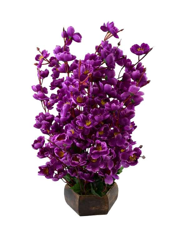 "the fancy mart classic purple wild flower artificial flower  with pot (20 inch, pack of 1)"