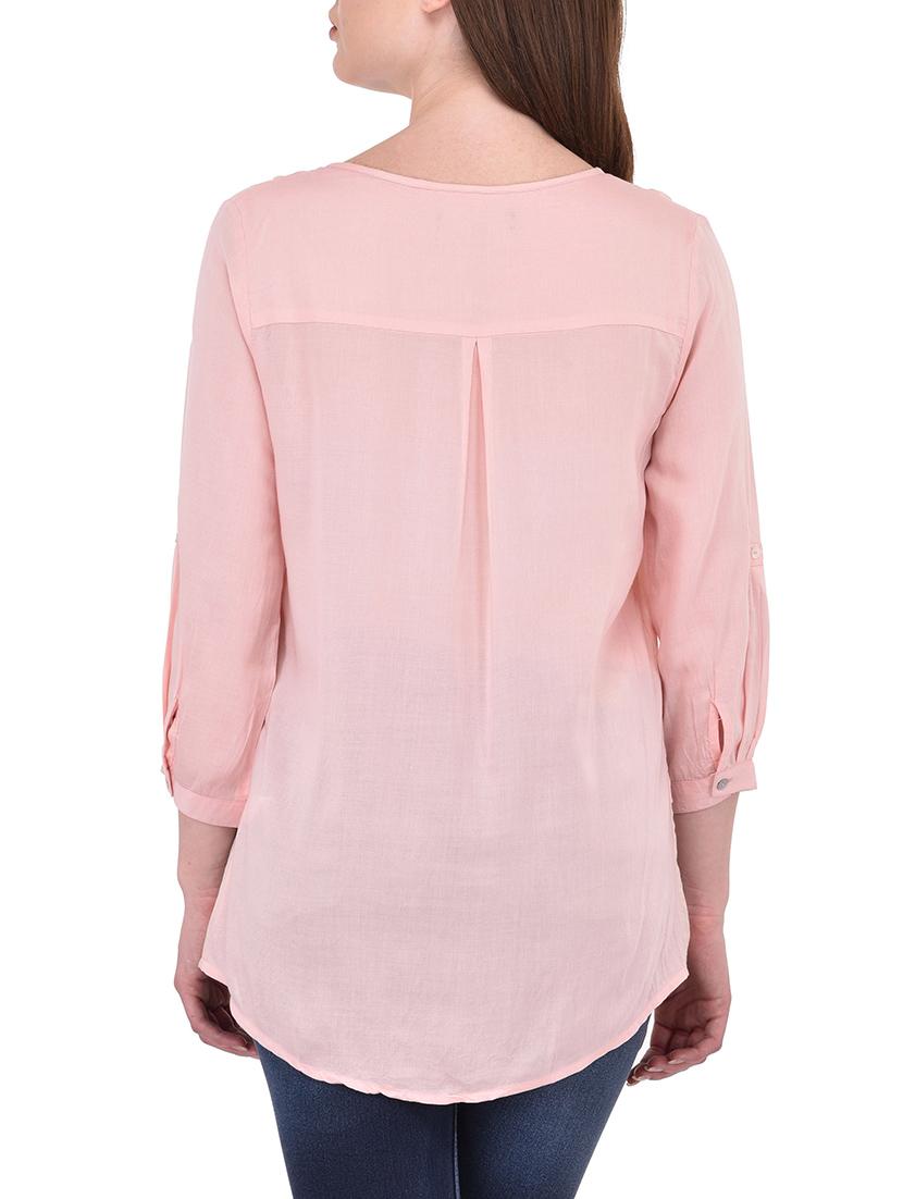 women's straight round neck top - 13696277 - Standard Image - 2