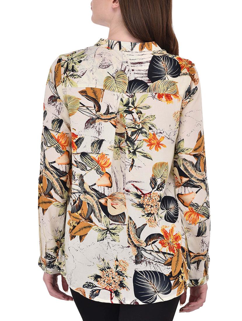 women's straight mandarin neck top - 13696282 - Standard Image - 2